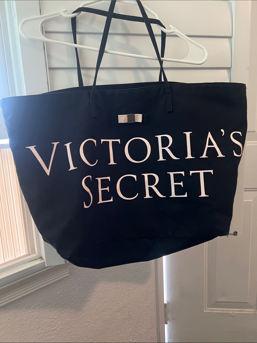 Victoria's Secret Black Tote with Pink Logo